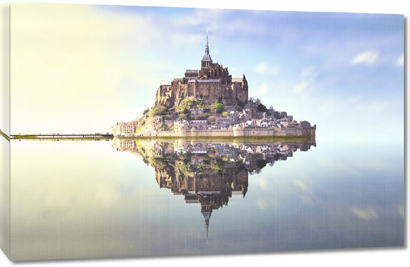 Toiles imprimées Photo du Mont Saint Michel miroir 