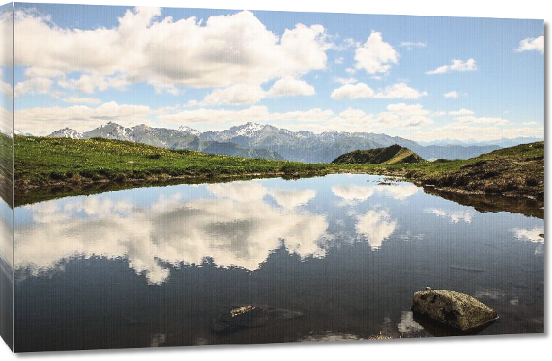 Toiles imprimées Photo reflet montagne dans lac