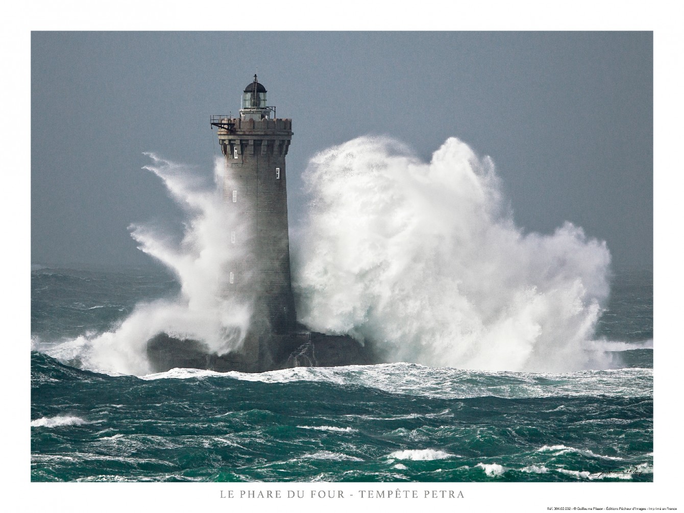 Poster photo Tempête sur le phare du Four, Finistère, Bretagne