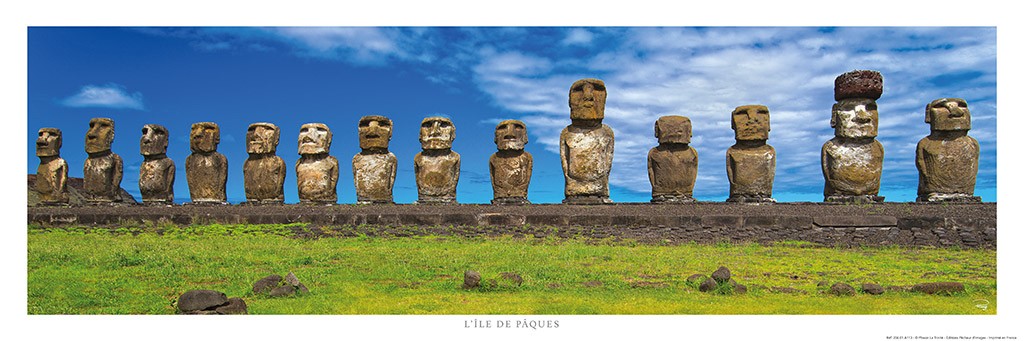 Poster photo Statues Moaï sur l'île de Pâques