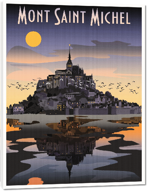 Toiles imprimées Affiche illustration Mont st Michel