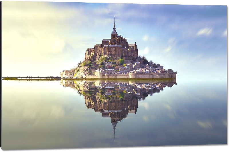 Impression sur aluminium Photo du Mont Saint Michel miroir 