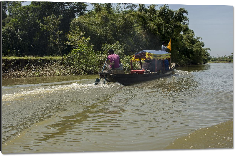 Impression sur aluminium Photo bateau sur rivière Bangladesh