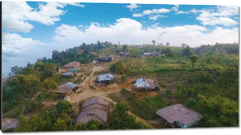 Impression sur aluminium Photo village montagne au Bangladesh 