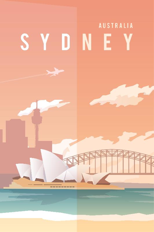 Affiche illustration Sydney Australie