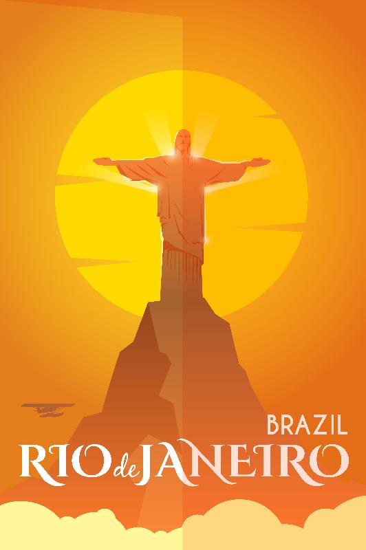 Affiche illustration Rio Brésil