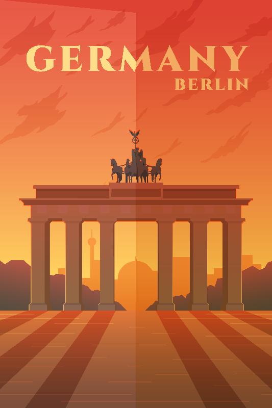 Affiche illustration Berlin Allemagne