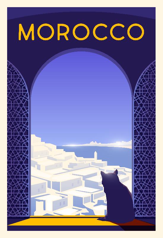Affiche illustration Maroc