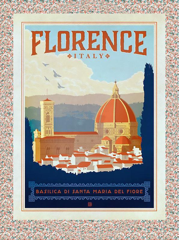 Affiche illustration florence Italie