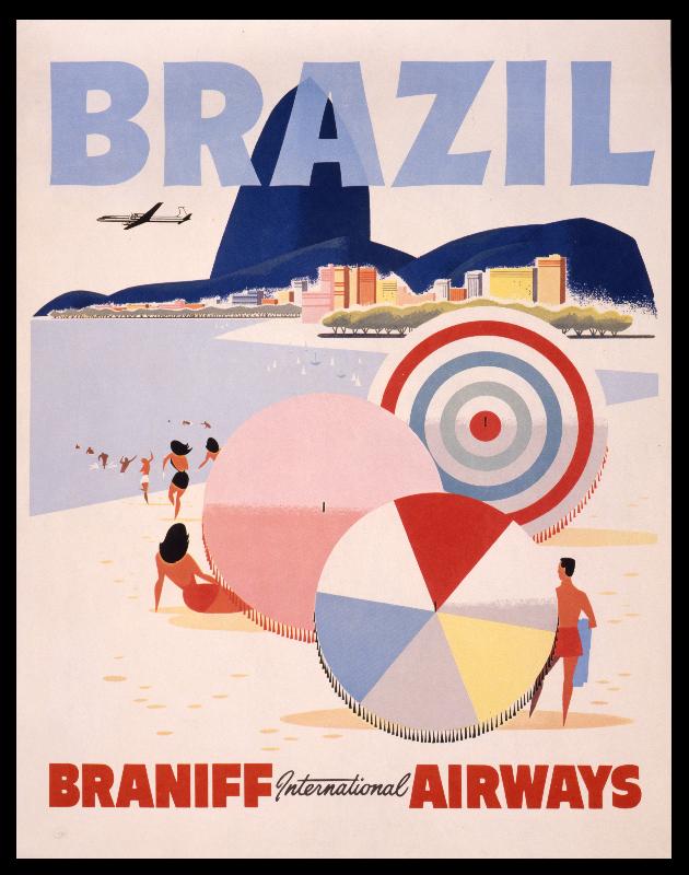 Affiche illustration rétro vintage Brésil