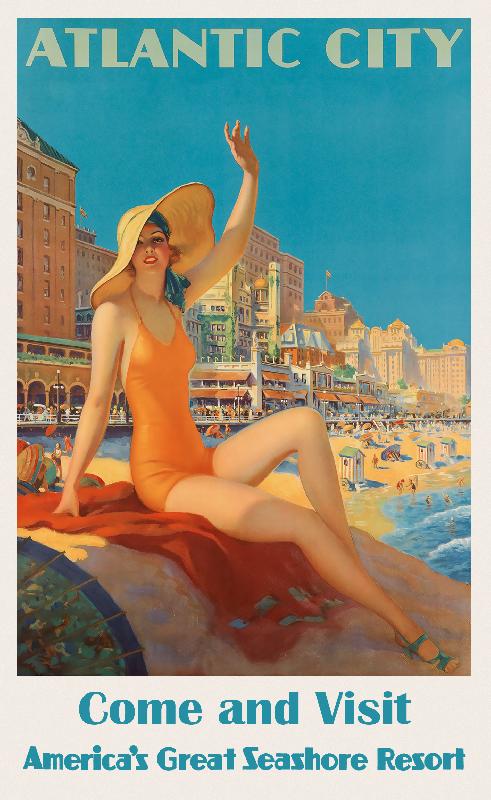 Affiche rétro vintage Atlantic City