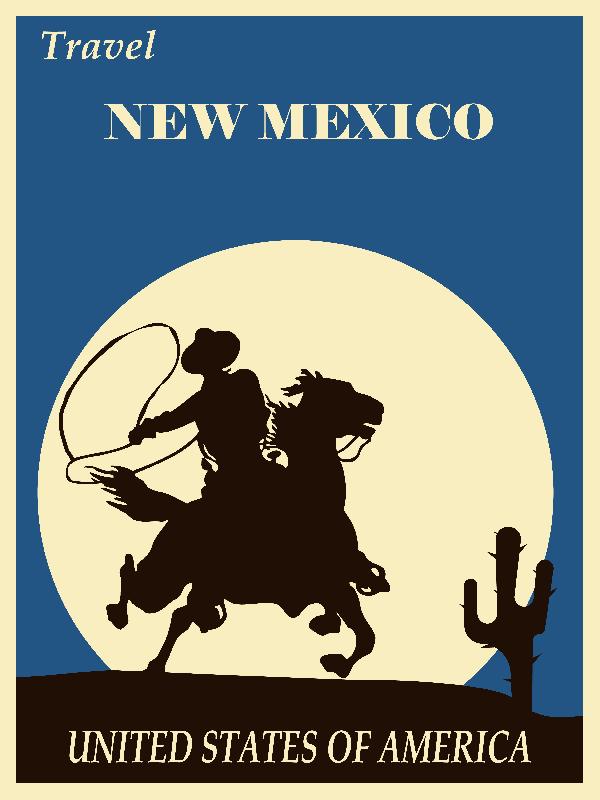 Affiche rétro vintage Nouveau Mexique