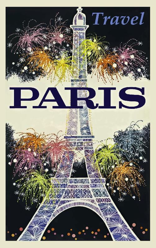Affiche style vintage rétro Paris France