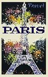 Affiche style vintage rétro Paris France