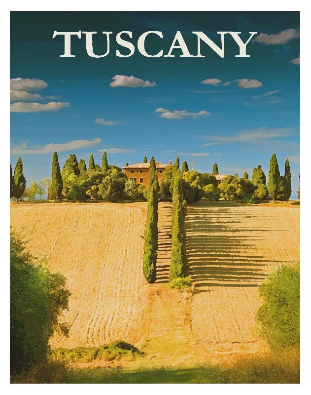 Affiche Toscane Italie