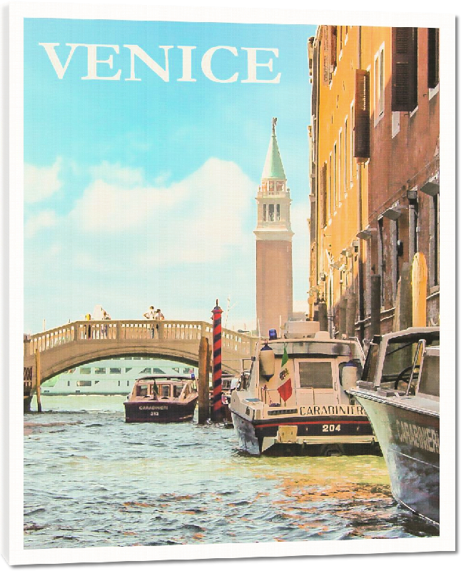 Toiles imprimées Affiche style rétro vintage Venise en Italie