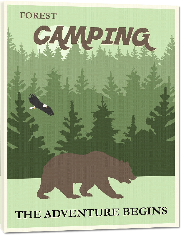 Toiles imprimées Affiche illustrée camping