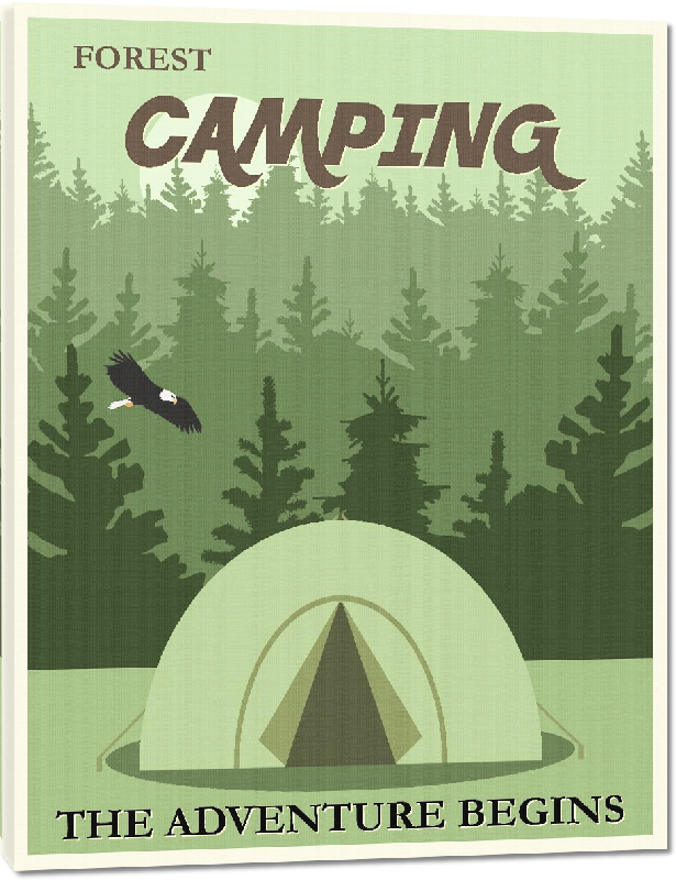 Toiles imprimées Affiche illustrée camping 3