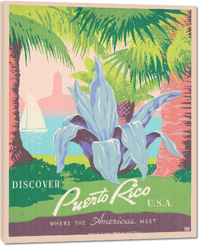 Toiles imprimées Affiche illustration style rétro vintage Porto Rico USA