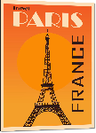 Impression sur aluminium Affiche style vintage rétro france Paris
