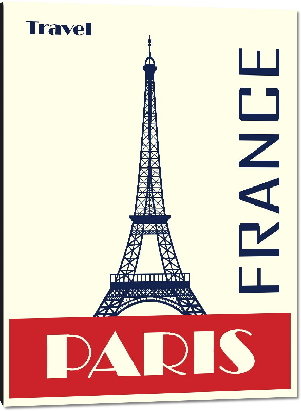 Impression sur aluminium Affiche style vintage rétro france Paris
