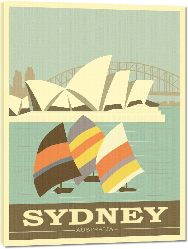 Toiles imprimées Affiche illustration vintage rétro Sydney Australie