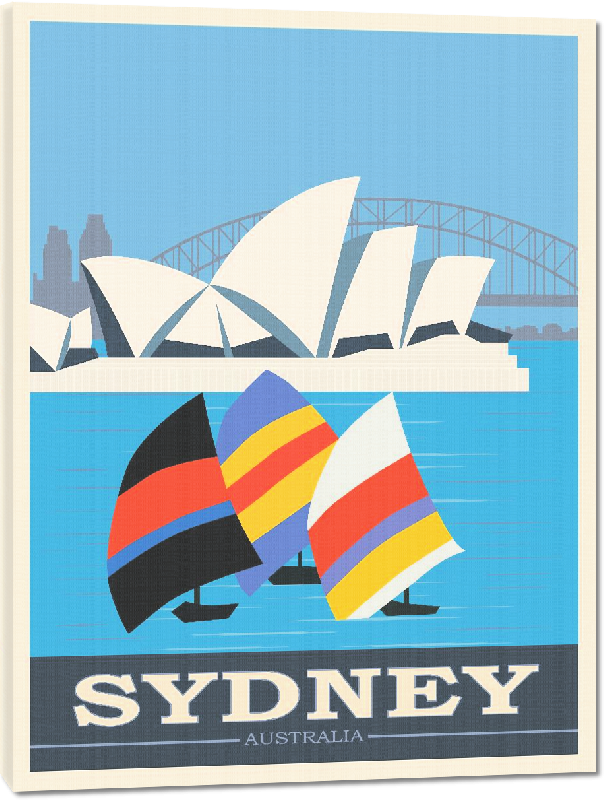 Toiles imprimées Affiche illustration vintage rétro Sydney Australie