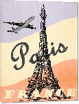 Toiles imprimées Affiche vintage illustration rétro tour eiffel Paris