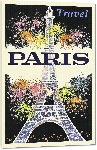 Toiles imprimées Affiche style vintage rétro Paris France