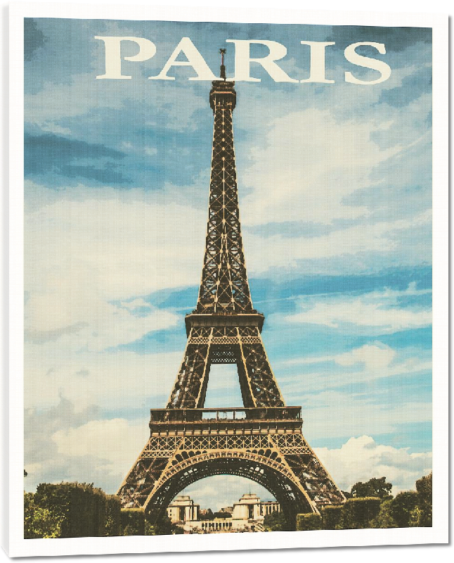 Toiles imprimées Affiche style vintage rétro Paris France