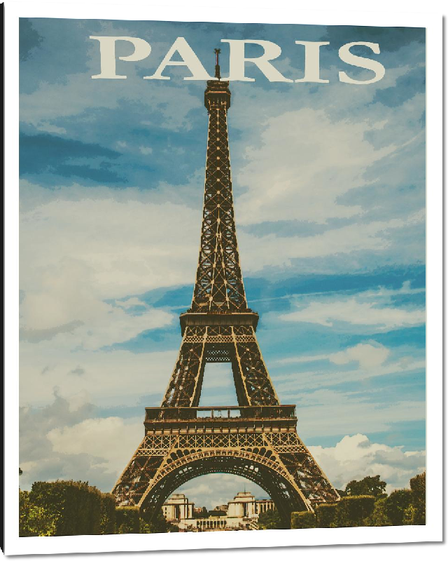 Impression sur aluminium Affiche style vintage rétro Paris France