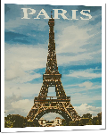 Impression sur aluminium Affiche style vintage rétro Paris France