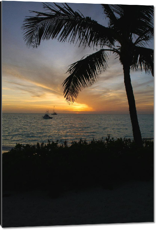 Impression sur aluminium Photo coucher de soleil plage Bahamas