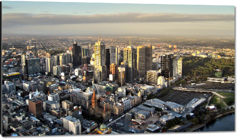 Impression sur aluminium Photo aérienne de la ville de Melbourne en Australie