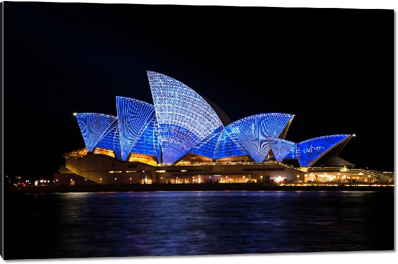 Impression sur aluminium Photo opéra de Sydney illuminé Australie