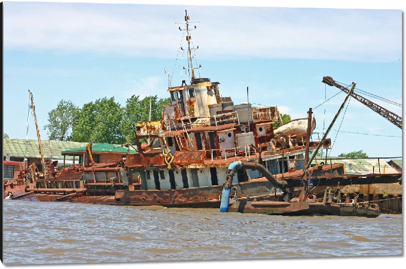 Impression sur aluminium Photo épave de bateau en Argentine