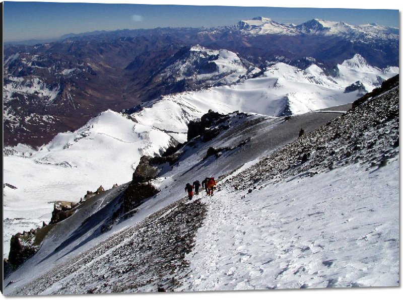 Impression sur aluminium Photo expédition en montagne dans les Andes en Argentine