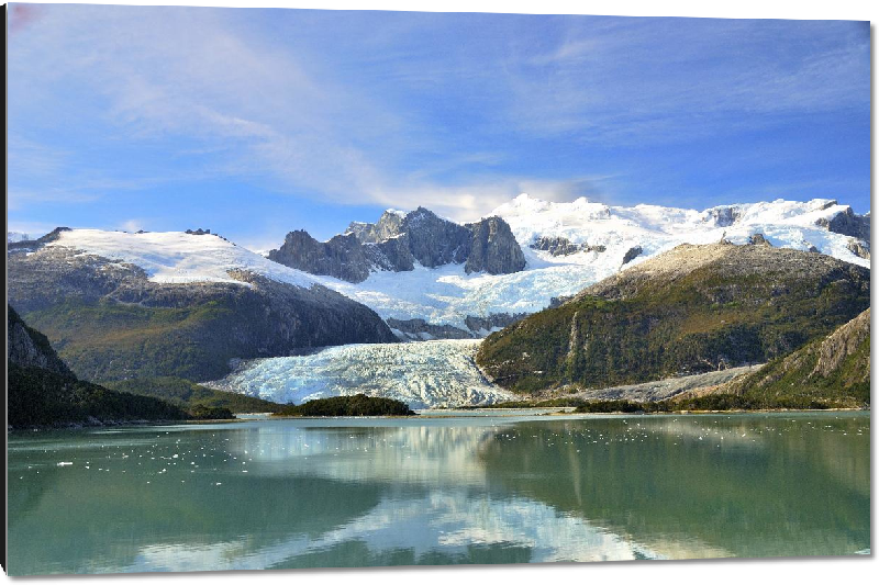 Impression sur aluminium Photo reflet d'un glacier en Patagonie Argentine