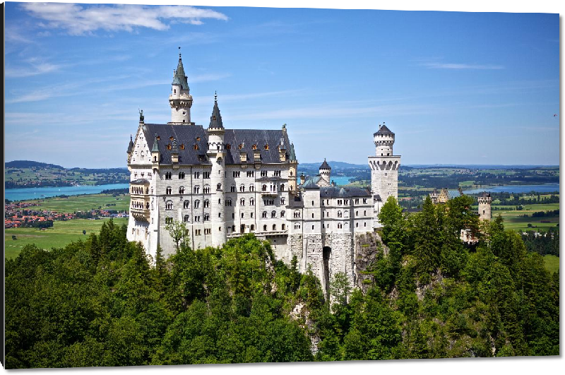 Impression sur aluminium Photo du chateau de Neuschwanstein en Bavière en Allemagne