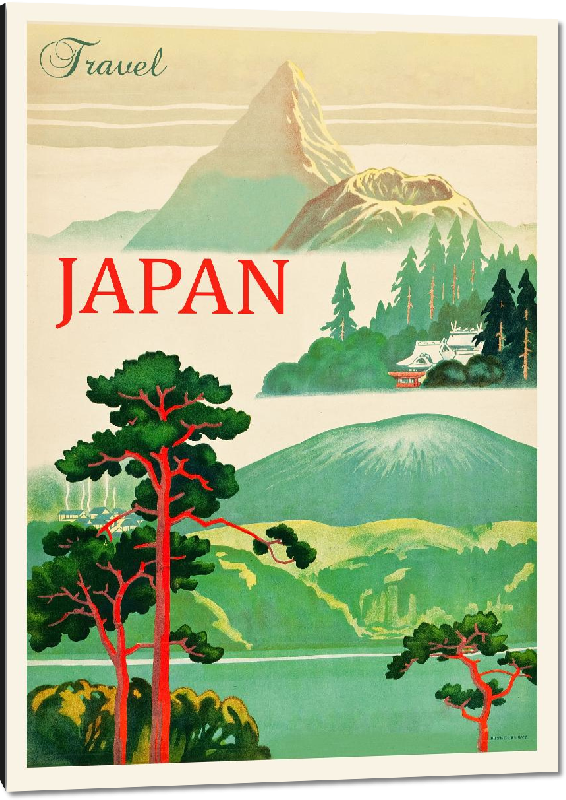 Impression sur aluminium Illustration affiche ancienne Japon