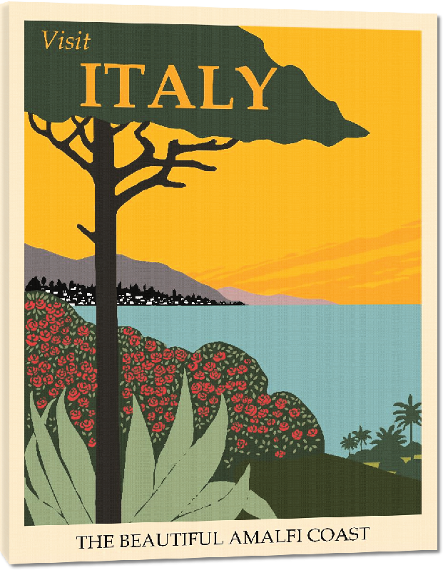 Toiles imprimées Affiche illustration vintage rétro italie