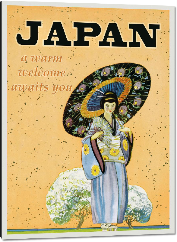 Impression sur aluminium Affiche illustration vintage rétro Japon