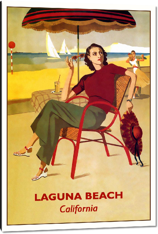 Impression sur aluminium Affiche illustration Laguna beach