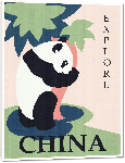 Toiles imprimées Affiche illustration Panda Chine