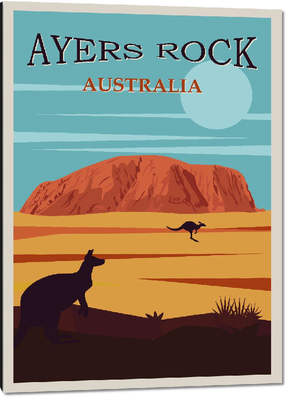 Impression sur aluminium Affiche illustration Australie ayery rock