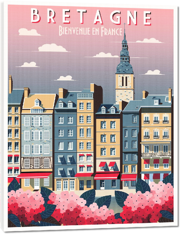Toiles imprimées Affiche illustration Bretagne France