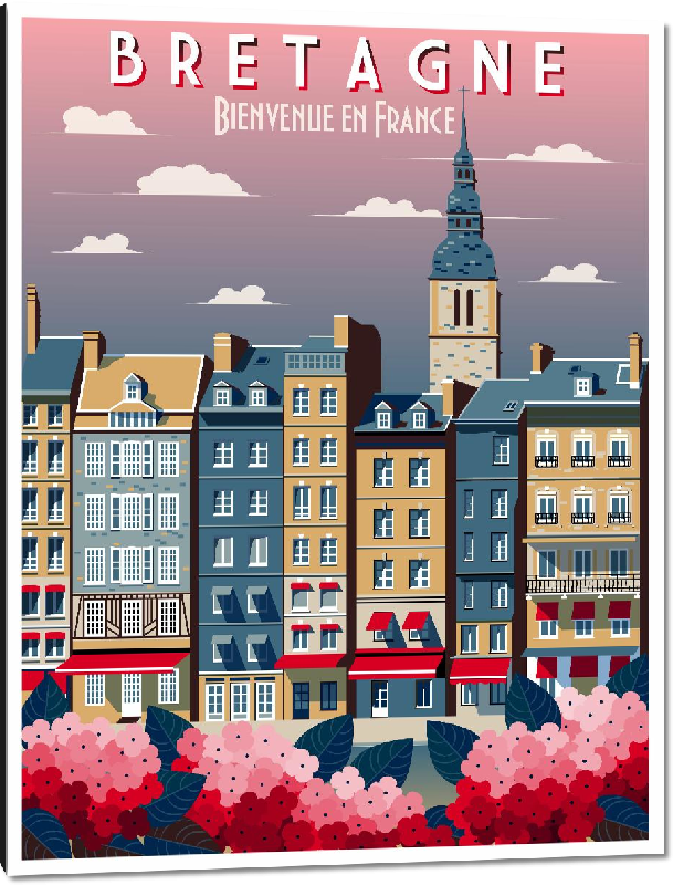 Impression sur aluminium Affiche illustration Bretagne France