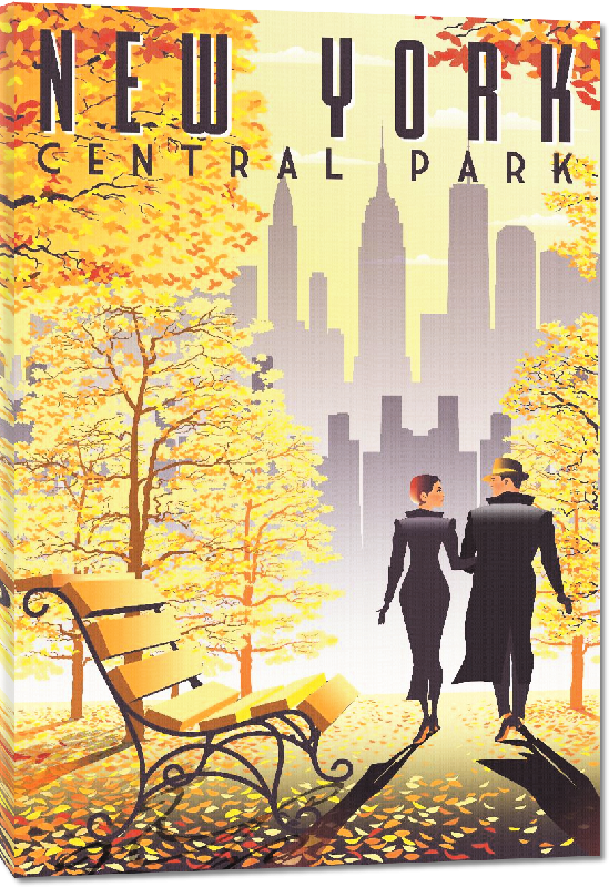 Toiles imprimées Affiche illustration New York central park