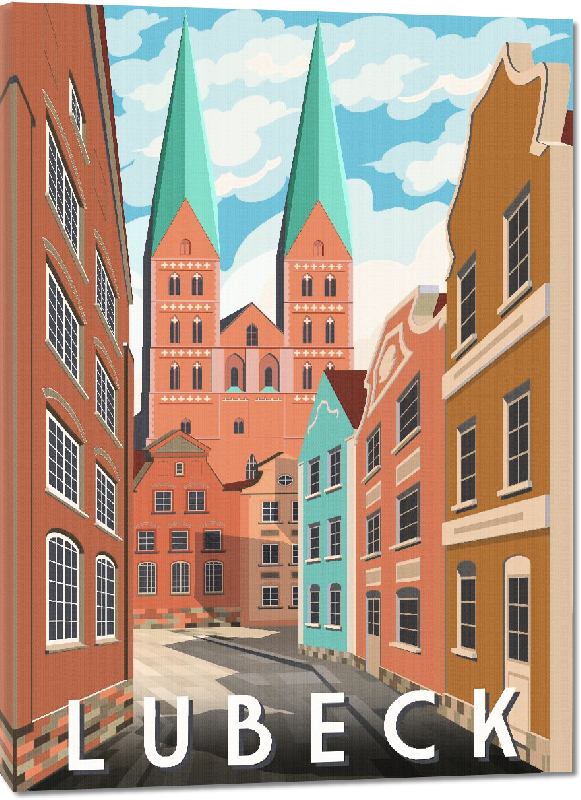 Toiles imprimées Affiche illustration Lubeck Allemagne