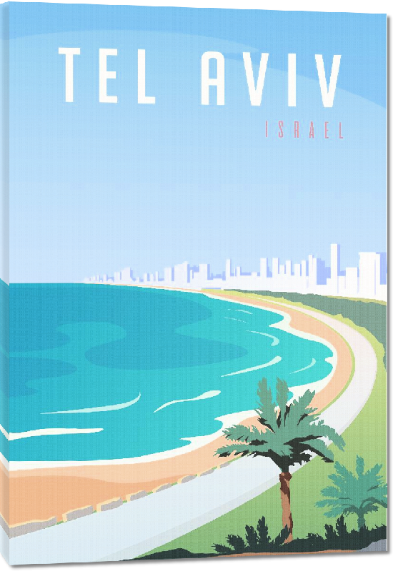 Toiles imprimées Affiche illustration tel Aviv Israel
